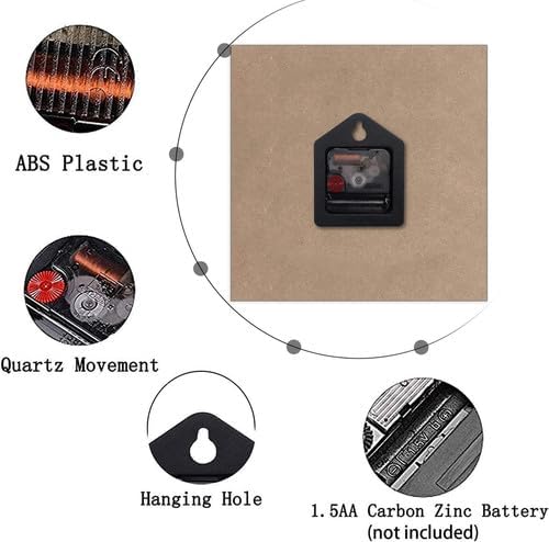 FemiaD Bicycle with Flowers Wall Clock 10inch Silent Non Ticking Battery Operated Square Clocks Farmhouse Round Wooden Art for Living Room Bedroom Bathroom Office