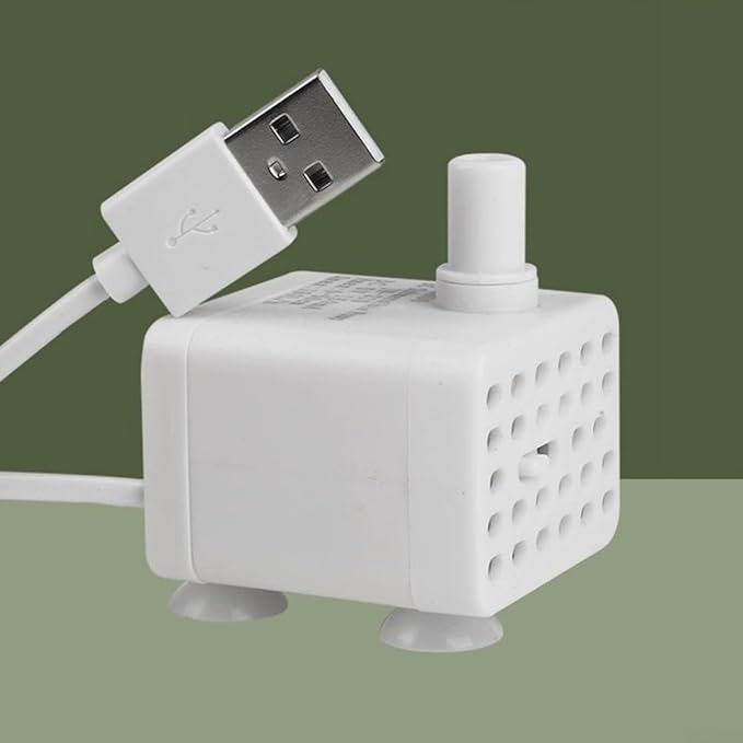 User Friendly USB Water Pump for Household Pets and Rockery Fountains and Easy to Clean (Side Suction)