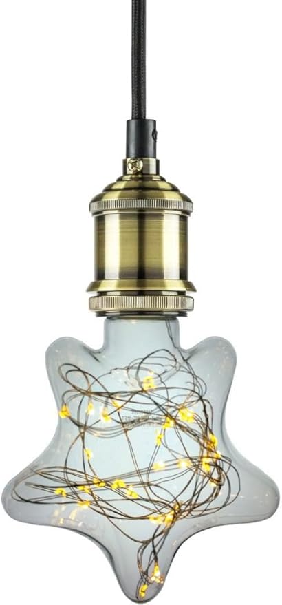Diodesy- Star LED Fairy String Light Bulbs 1.5W 2700K Warm White E26 Medium Base Non-Dimmable 100-260V Decorative Clear Glass Lamp for Outdoor Porch Garden Holiday Patio Party and Bar Décor Pack of 4