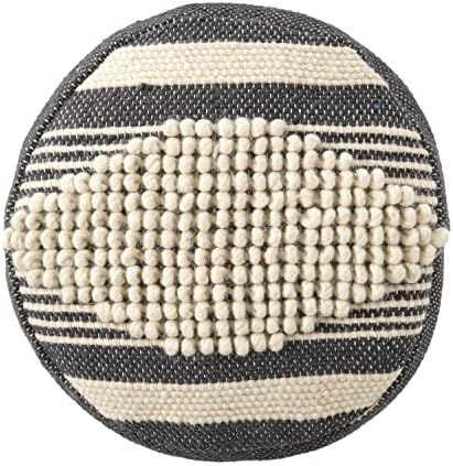 Foamma Pouf Ottoman Dark Blue, 16"x16"x16" - Cylindrical Ottoman Foot Rest for Living Room and Bedroom, Pouf Footstool, Foot Rest for Couch, Boho Furniture for Home