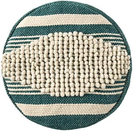 Foamma Pouf Ottoman Teal, 16"x16"x16" - Cylindrical Ottoman Foot Rest for Living Room and Bedroom, Pouf Footstool, Foot Rest for Couch, Boho Furniture for Home