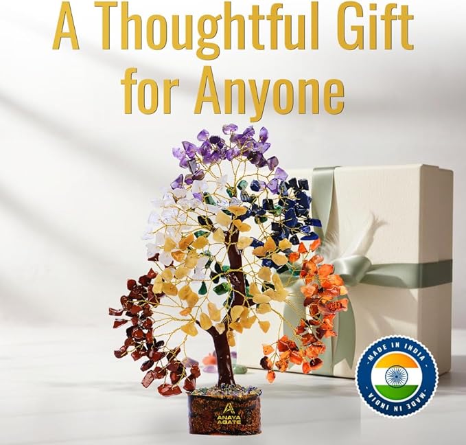 7 Chakra Crystal Tree of Life – Handmade Healing Crystals and Crystals and Healing Stones Money Tree for Home & Office Decor – Feng Shui Spiritual Gift for Women