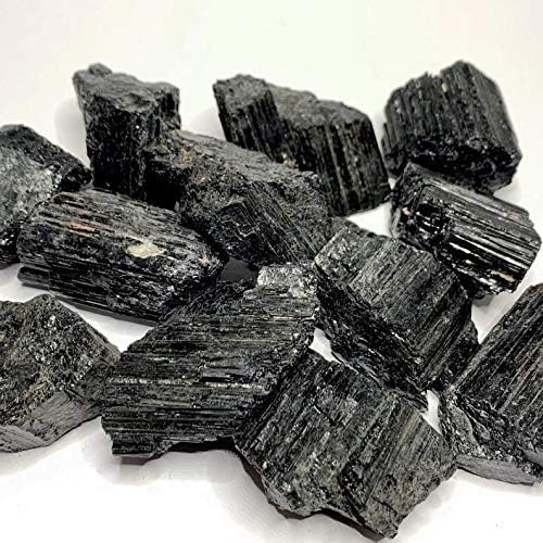 1 Lb Black Tourmaline Bulk Rough Raw Rock Natural Crystal Gem Stone For Cabbing, Tumbling, Lapidary, Polishing, Wire Wrapping, Fountain, Wicca, Reiki Healing, Mediation, Chakra Balancing, Yoga