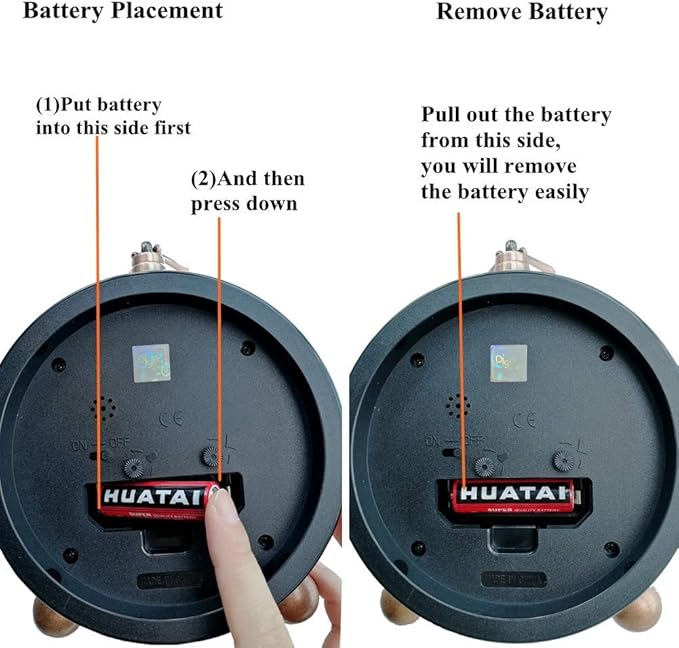 JUSTUP Table Clock, Vintage Non-Ticking Table Desk Alarm Clock Battery Operated with Quartz Movement HD Glass for Bedroom Living Room Office Desk(Butterfly)