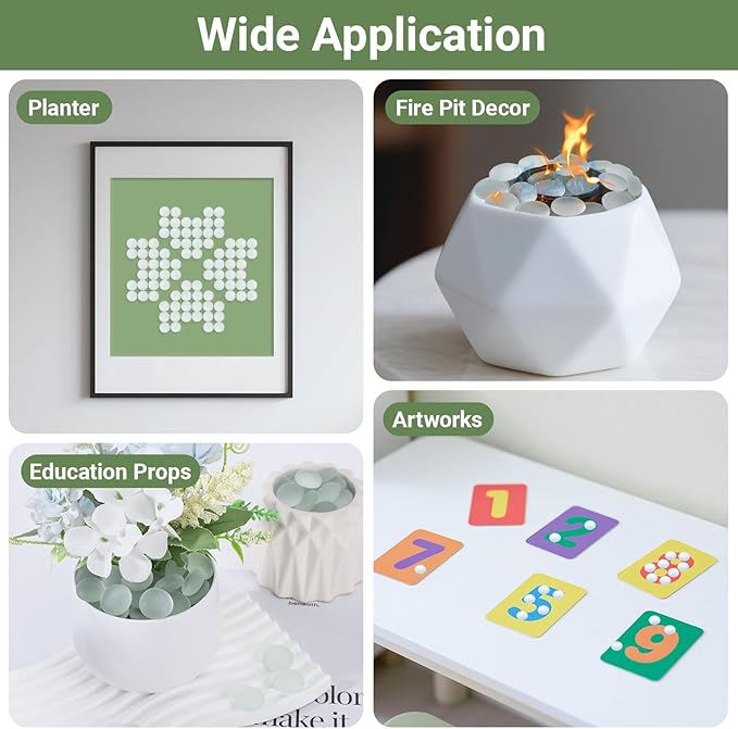 SUREAM White Marbles for Vases, 0.8LB Decorative Stones for Vases, Glass Stones for Vase Filler, Fish Tank, Fireplaces, Aquarium Decor