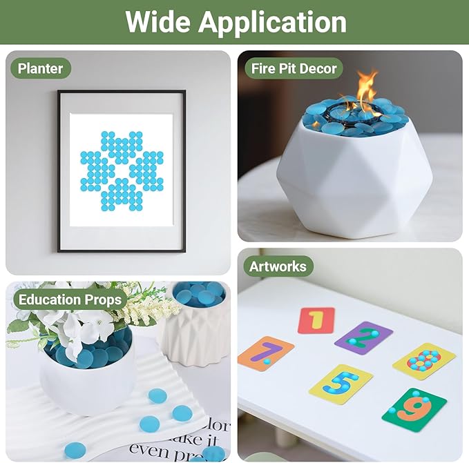 SUREAM Blue Frosted Glass Beads, 0.8LB Vase Filler Beads for Centerpieces, Flat Marbles for DIY Plant Pot Candle Bird Fountains Fish Tank