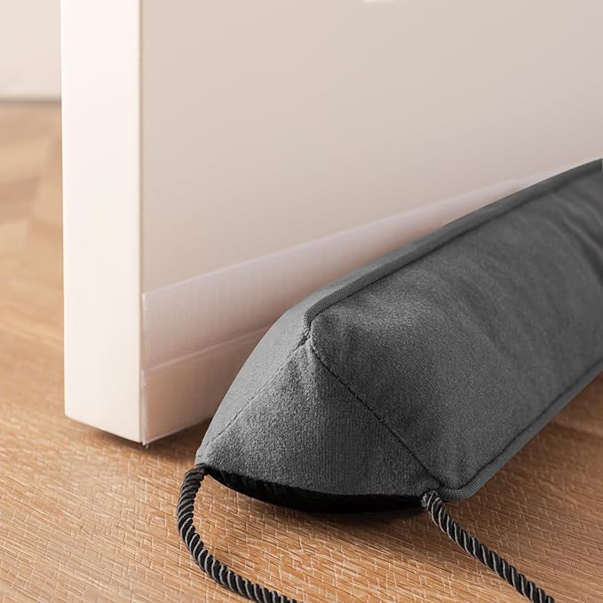Sunolga 38" Door Draft Stopper Blocks Hot Cold Air with Removable Washable Cover for Gaps Up to 3", All-Season Noise, Light, Dust and Wind Seal for The Bottom of Door and Window, Grey