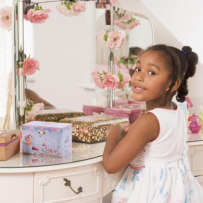 ProCase Children's Jewelry Box, Kids Jewelry Organizer with Unicorn for Little Girls, Jewelry Case Gift for Toddler Age 2 3 4 5 6 7 8 -Waltz