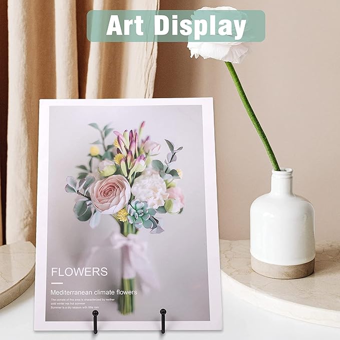 Birity 32 pcs 4.5in Plate Stands for Display,Metal Plate Holders Display Stands Can Be Used for Picture Stand,Book Stands for Display,Plate Display Stands,Easel,Photo Frame Stands,Desktop Stand