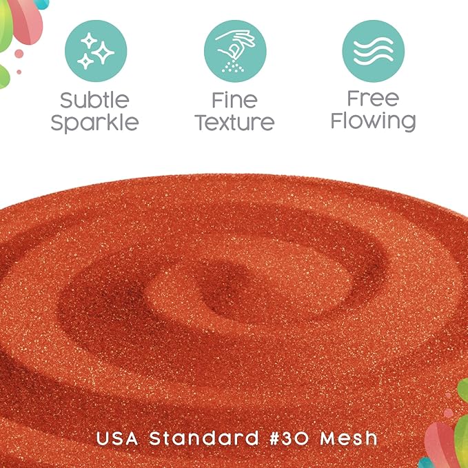 Sandsational Sunset Orange Unity Sand~1.5 lbs (22 oz), Colored for Weddings, Vase Filler, Home Décor, Craft