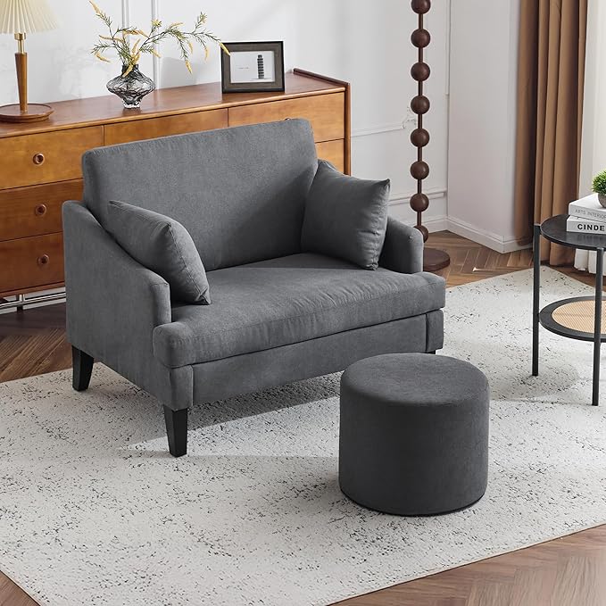 Bezseller Soft Boucle Pouf Ottoman, Comfortable Foot Rest, Full Foam Filling Footstool for Living Room, Bedroom, Lightweight Comfort and Charm Floor Poof Seating Perfect to Rest Your Feet, Grey-2