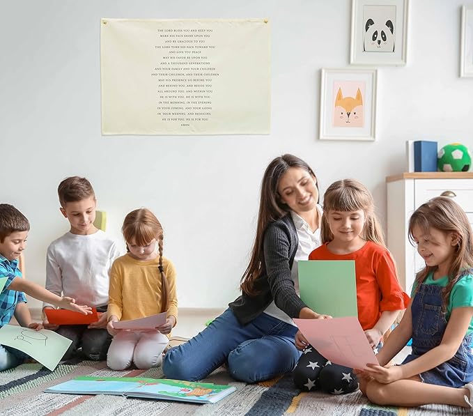 Psalms Christian Bible Verses Scripture Quote Religious Church Decor Sunday School Decor Prayer Room Faith The Lord Bless You And Keep Rectangular Banner Flag Sign Poster Wall Art Christmas Gift