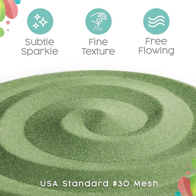 Green Apple Unity Sand, 1 LB (16 oz), Colored Sand for Weddings, Vase Filler, Home Décor, Craft Sand, Aquarium Sand, and More