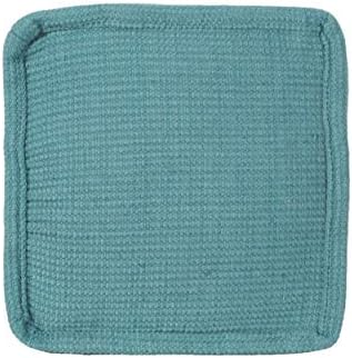 Foamma Pouf Ottoman Teal, 16"x16"x16" - Square Ottoman Foot Rest for Living Room and Bedroom, Pouf Footstool with Handcrafted Cotton, Foot Rest for Couch, Boho Furniture for Home