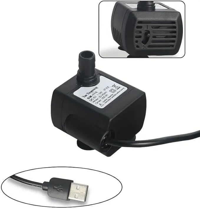 TiCin USB-Powered 3 Tier Tabletop Fountain, Metal Pedals with Insects, Natural River Rocks, and Reflective Lighting! for Home and Office Decor, Housewarming Sculpture