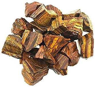 1 Lb Tiger Eye Bulk Rough Raw Rock Natural Crystal Gem Stone for Cabbing, Tumbling, Lapidary, Polishing, Wire Wrapping, Fountain, Wicca, Reiki Healing, Mediation, Chakra Balancing, Yoga