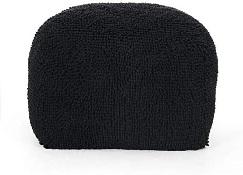 Foamma Pouf Ottoman 20" 20"x14", Charcoal - Square Ottoman Foot Rest for Living Room and Bedroom, Spongy Pouf Footstool with Microfiber Chenille Cover, Foot Rest for Couch with Removable Cover