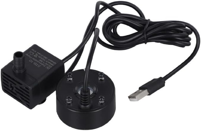 Mist Maker, Indoor Fountain Foggers With 4 Colored Lights, Small Pond Fog Machine Atomizer Air Humidifier Water Circulation Mist Maker (Black)