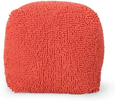 Foamma Pouf Ottoman Coral, 16"x16"x16" - Square Ottoman Foot Rest for Living Room and Bedroom, Pouf Footstool with Microfiber Cover, Foot Rest for Couch, Boho Furniture for Home
