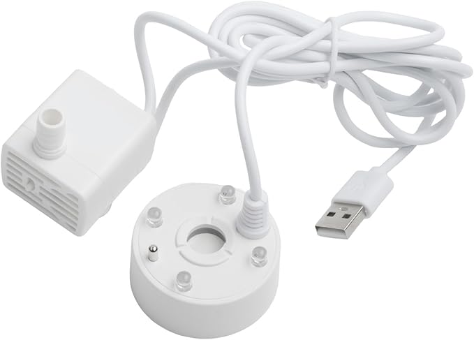 Mist Maker, Indoor Fountain Foggers With 4 Colored Lights, Small Pond Fog Machine Atomizer Air Humidifier Water Circulation Mist Maker (Black)