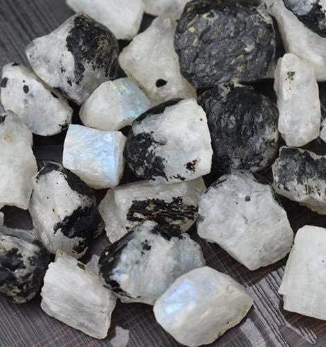 1 Lb Rainbow Moonstone Bulk Rough Raw Rock Natural Crystal Stone For Cabbing, Tumbling, Lapidary, Polishing, Wire Wrapping, Fountain, Wicca, Reiki Healing, Mediation, Chakra Balancing, Yoga