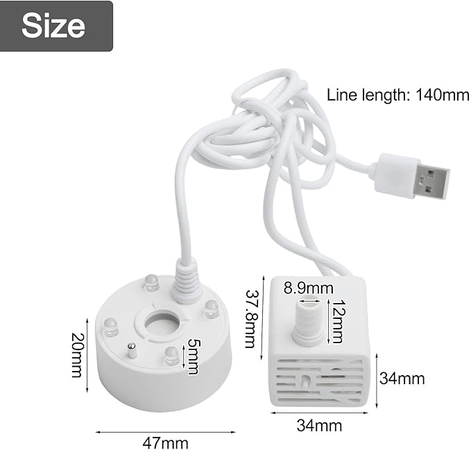 Mist Maker, Indoor Fountain Foggers With 4 Colored Lights, Small Pond Fog Machine Atomizer Air Humidifier Water Circulation Mist Maker (Black)