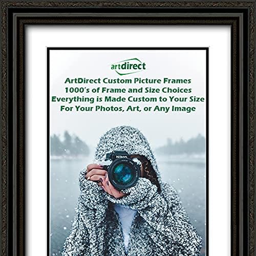 ArtDirect Custom Black Ornate Wood Picture Frame with Double Matting Fits 9x23 Image with Double Matting or 13x27 Image Without Double Matting - 17x31 Overall Framed Size with Two Inch Wide Frame