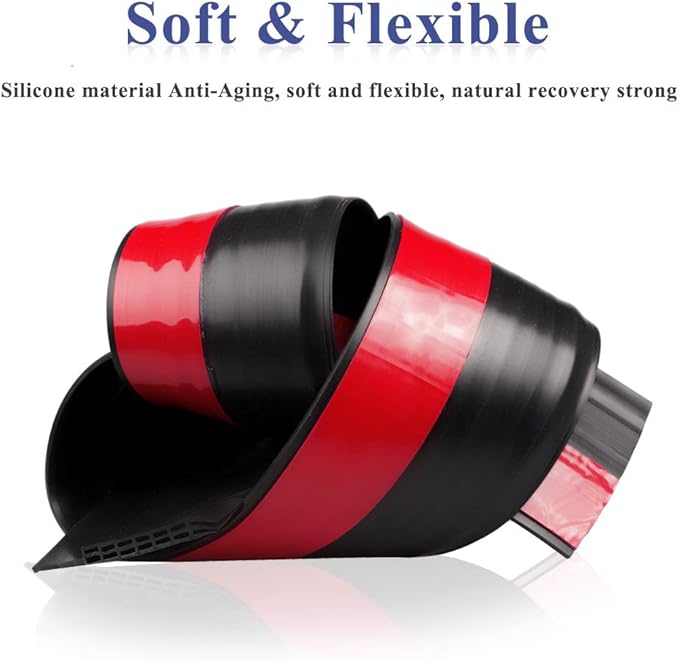 [New Upgrade] Huge Gap Door Draft Stopper, 3.4" W Widened Door Sweep Seal Gap Up to 1.8" for Interior & Exterior Doors - Keeping Draft, Noise, Dust and Unwanted Animals Out,3.4" W x 39" L,Black