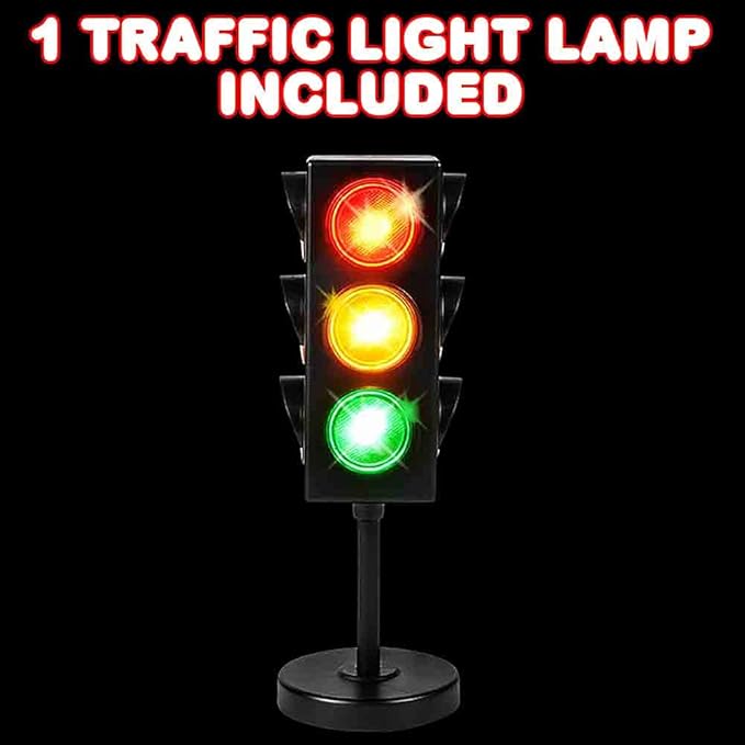 ArtCreativity Traffic Light Table Lamp for Kids, 1 PC, Bedside Lamp with Color Changing LEDs, Cool Nightlight for Girls and Boys, Decorative for Living Room, Bedroom, or Playroom, 11 Inches