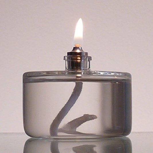 Firefly Fuels Refillable Glass Oil Candle - 3 oz Liquid Candle for Indoor Use, Outdoor Events, Emergency Lighting - Clean Burning with Wick and Holder Included. Use with Liquid Paraffin or Lamp Oil