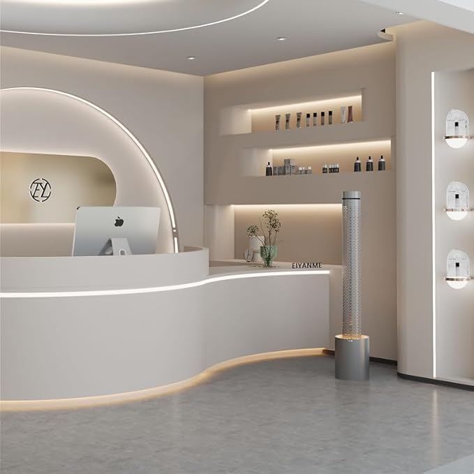 59.8" Modern Water Fountain Indoor, Minimalist Metal Waterfall Fountain with LED Light, Aesthetic Luxury Water Feature, Romantic Decor for Office & Home