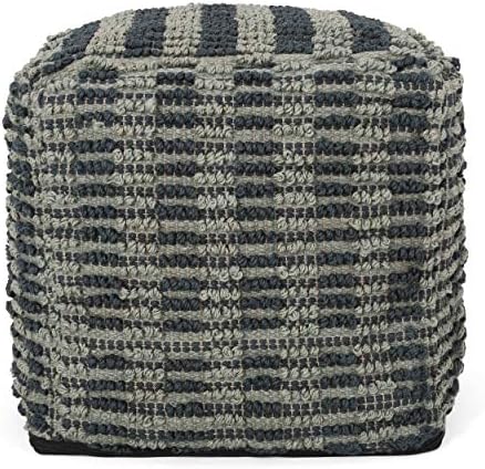 Foamma Pouf Ottoman Teal Blue, 16"x16"x16" - Square Ottoman Foot Rest for Living Room and Bedroom, Pouf Footstool, Foot Rest for Couch, Boho Furniture for Home