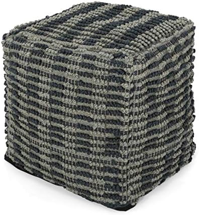 Foamma Pouf Ottoman Teal Blue, 16"x16"x16" - Square Ottoman Foot Rest for Living Room and Bedroom, Pouf Footstool, Foot Rest for Couch, Boho Furniture for Home