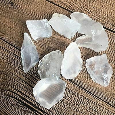1 Lb Clear Quartz Bulk Rough Raw Rock Natural Crystal Gem Stone for Cabbing, Tumbling, Lapidary, Polishing, Wire Wrapping, Fountain, Wicca, Reiki Healing, Mediation, Chakra Balancing, Yoga