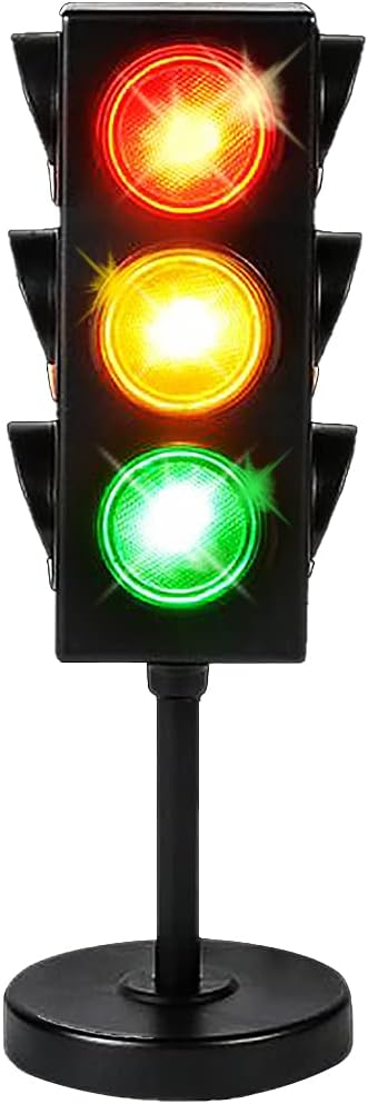 ArtCreativity Traffic Light Table Lamp for Kids, 1 PC, Bedside Lamp with Color Changing LEDs, Cool Nightlight for Girls and Boys, Decorative for Living Room, Bedroom, or Playroom, 11 Inches
