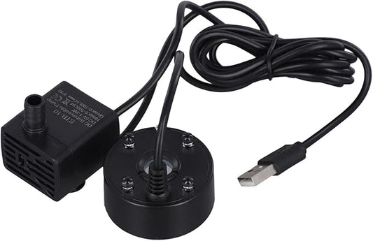 Mist Maker, Indoor Fountain Foggers With 4 Colored Lights, Small Pond Fog Machine Atomizer Air Humidifier Water Circulation Mist Maker (Black)