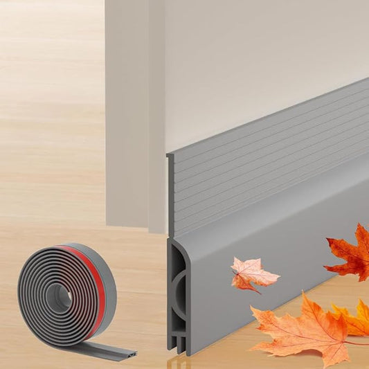 Under Door Draft Stopper,Door Sweep for Bottom of Doors,Adjustable Weather Stripping Door Seal,Soundproofing Under Gap Filler Bottom Exterior Interior Insulation Block Energy Saving(78", Grey)