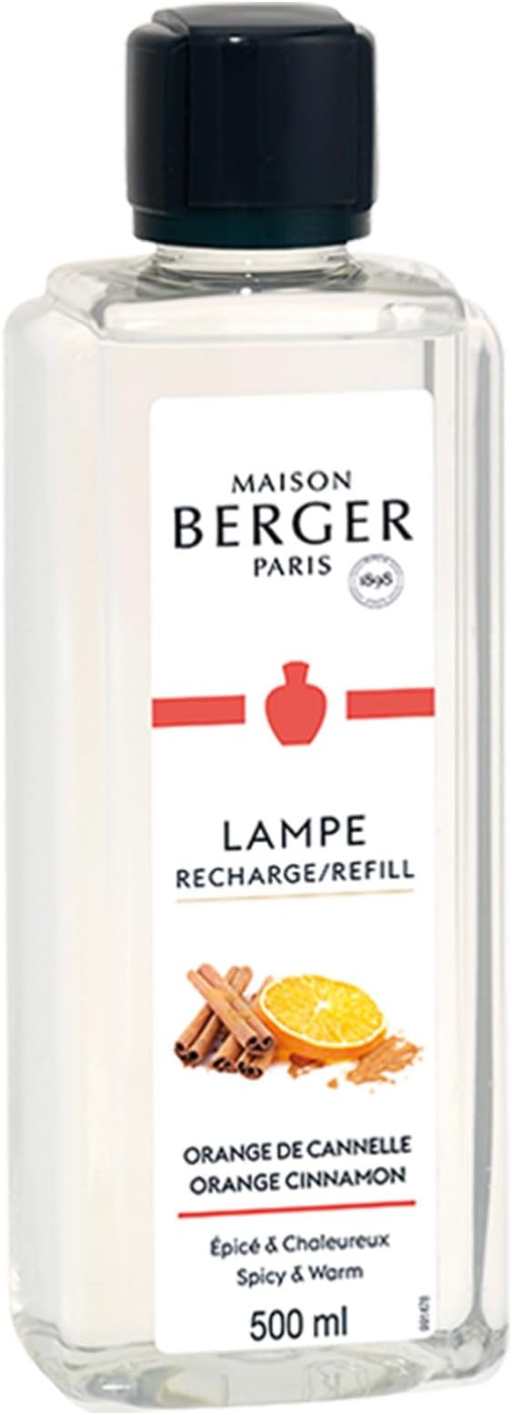 Maison Berger - Orange Cinnamon - Lampe Berger Fragrance Refill for Home Fragrance Oil Diffuser - 16.9 Fluid Ounces - 500 milliliters