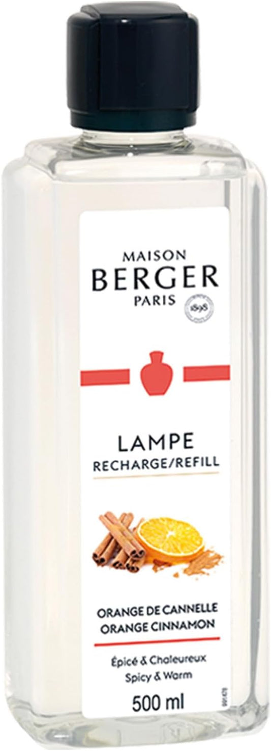 Maison Berger - Orange Cinnamon - Lampe Berger Fragrance Refill for Home Fragrance Oil Diffuser - 16.9 Fluid Ounces - 500 milliliters