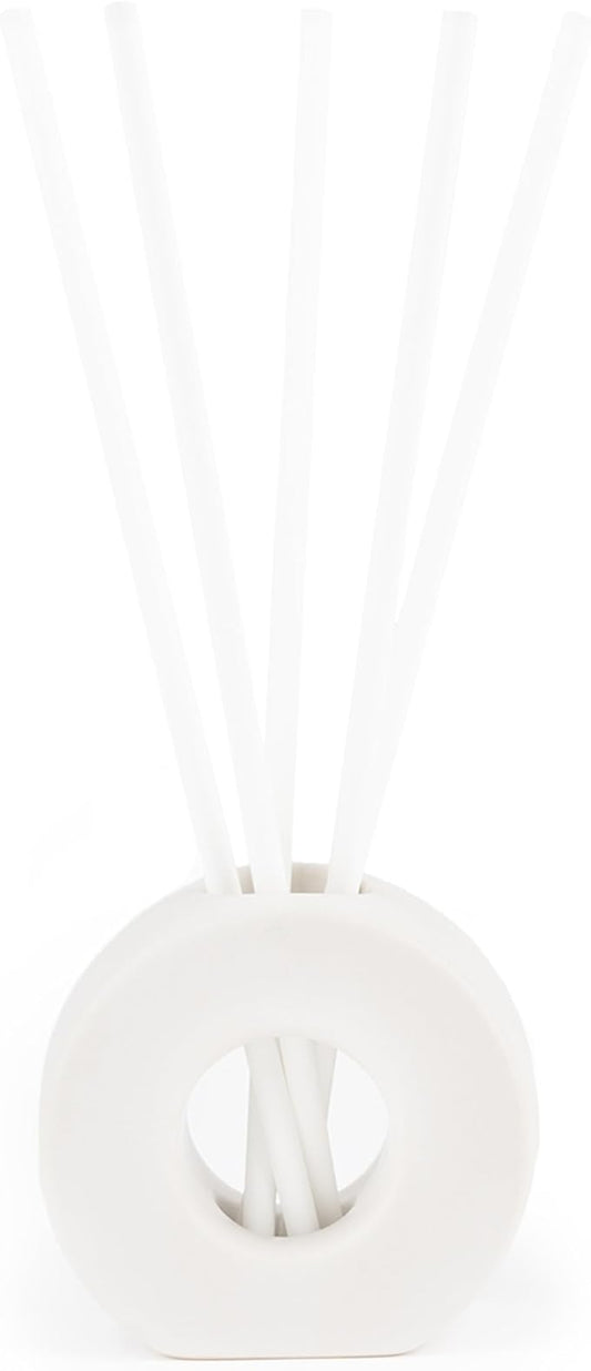 ScentAir Infused Liquidless Reeds | Includes 25 Flameless Reeds and 1 Decorative Vase, White | Essential Oil Aroma Diffuser Sticks | Fresh Spa Scents | Amazon Exclusive | Pure Linen