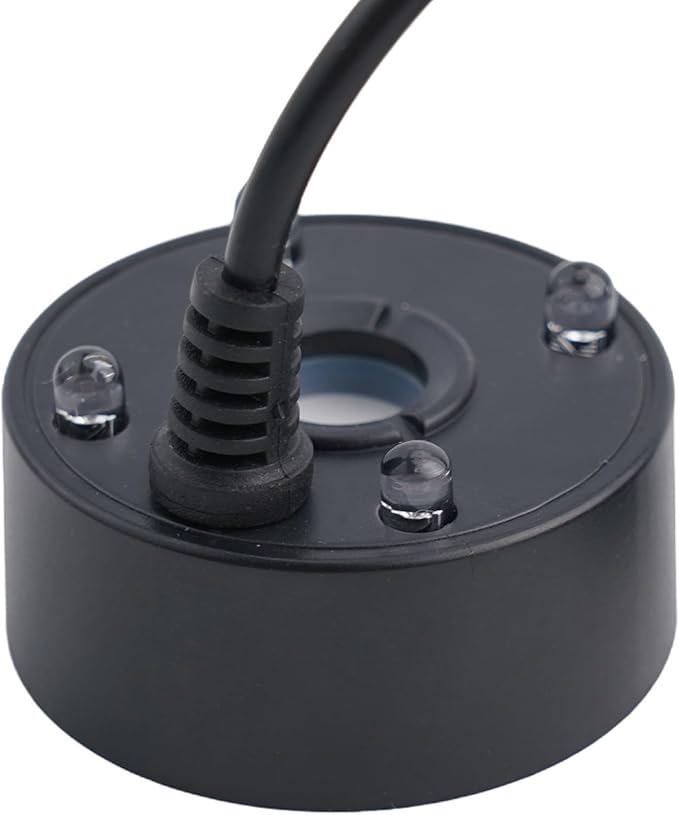 5V USB Mist Maker Fogger, Air Humidifier, Water Fountain Pond, With Colorful LED Lights And Extension Cord, For Ponds, Aquariums, Vases And Tanks, 47X47x25mm(Black)