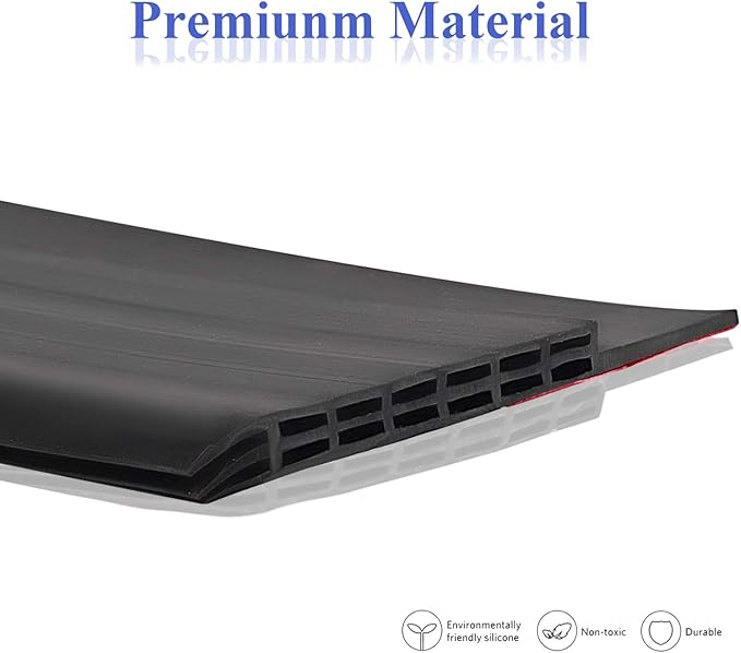 [New Upgrade] Huge Gap Door Draft Stopper, 3.4" W Widened Door Sweep Seal Gap Up to 1.8" for Interior & Exterior Doors - Keeping Draft, Noise, Dust and Unwanted Animals Out,3.4" W x 39" L,Black