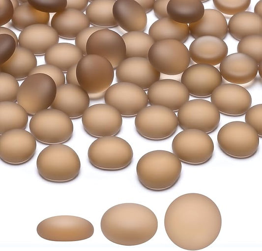 SUREAM Brown Flat Glass Marbles, Mancala Stones for Vase Fillers, Sea Glass Beads for Table Scatter Aquarium, Art Craft Supplies, Home Wedding Valentines Day Decoration