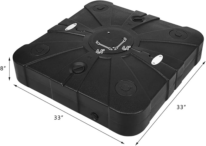Tangkula Cantilever Offset Patio Umbrella Base Weight Stand with Wheels, 260lbs Wet Sand Filled Weight, Square Heavy Duty Outdoor Umbrella Base Plate w/Crossbar, Umbrella Stand Base