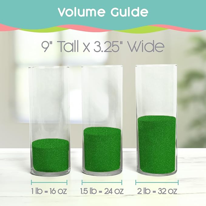 Emerald Green Unity Sand, 1 LB (16 oz), Colored for Weddings, Vase Filler, Home Décor, Crafts, and More