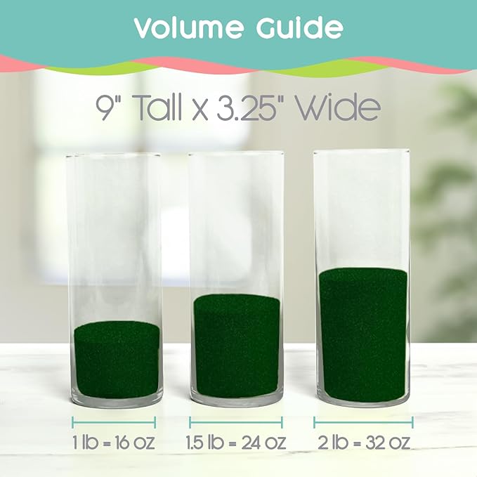 Hunter Green (Holly) Unity Sand, 1 LB (16 oz), Dark Green Colored Sand for Weddings, Vase Filler, Home Decor, Crafts, Terrariums, and More