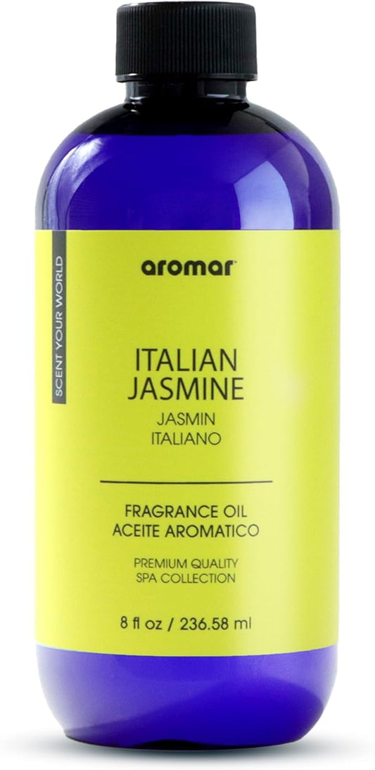 AROMAR Premium Fragrance Oil - Essential Oil for Diffusers & Home Aromatherapy - Italian Jasmine - 8oz