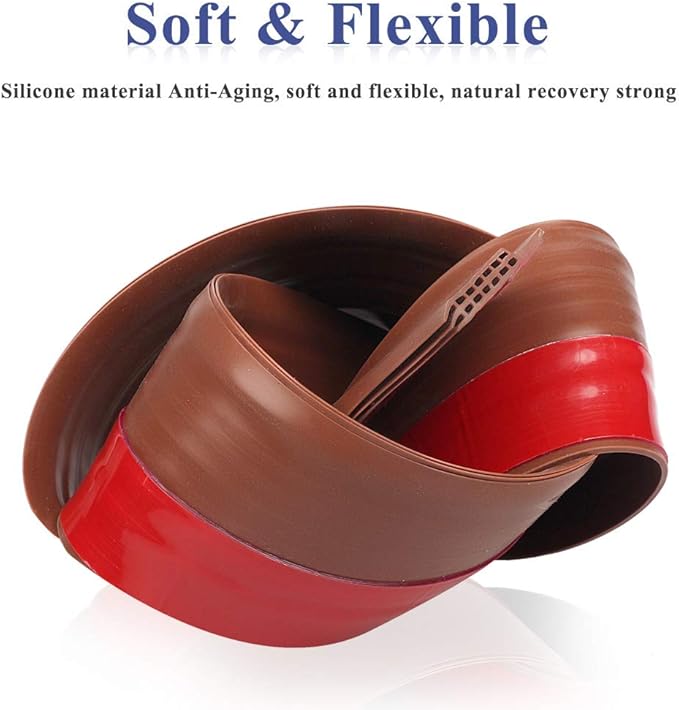 [New Upgrade] Huge Gap Door Draft Stopper, 3.4" W Widened Door Sweep Seal Gap Up to 1.8" for Interior & Exterior Doors - Keeping Draft, Noise, Dust and Unwanted Animals Out,3.4" W x 39" L,Brown