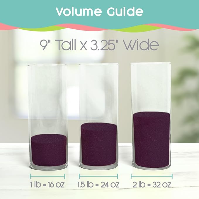 Sandsational Sparkle Plum Unity Sand, 1 LB (16 oz), Colored Sand for Weddings, Vase Filler, Home Décor, Craft Sand, and More