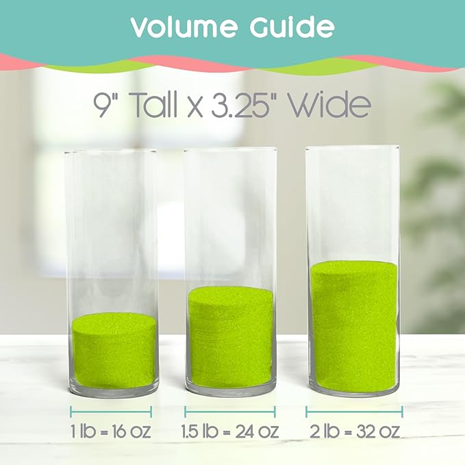 Kiwi Green Unity Sand, 1 LB (16 oz), Colored Sand for Weddings, Vase Filler, Home Décor, Crafts, and More